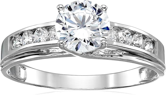 Solid 925 Sterling Silver Engagement Ring Solitaire Round CZ Cubic Zirconia 1.5ct