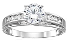 Solid 14k White Gold Solitaire Round CZ Cubic Zirconia Engagement Ring 1.5ct