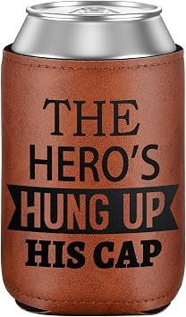 Leather Can Cooler for Men, Gifts for Dad from Daughter Son for Fathers Day Bottle Can Drink Sleeve Holder 12Oz Dad Gifts, Funny Dad Birthday Gifts Cooler for Cans