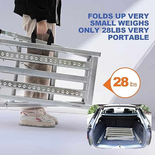 Miniatura 3 de Plataforma de andamio ajustable con capacidad de carga de 600 lb, escalera de acero, plataforma de trabajo plegable portátil para limpieza de RV,