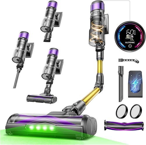 Ultenic Cordless Vacuum Cleaner, 600W 60 Mins Bendable Stick Vacuum Cleaner