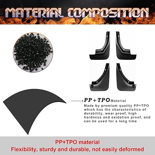 Miniatura 7 de Xotic Tech - Juego completo de 4 protectores contra salpicaduras para guardabarros delanteros y traseros, con accesorios de hardware, juego completo