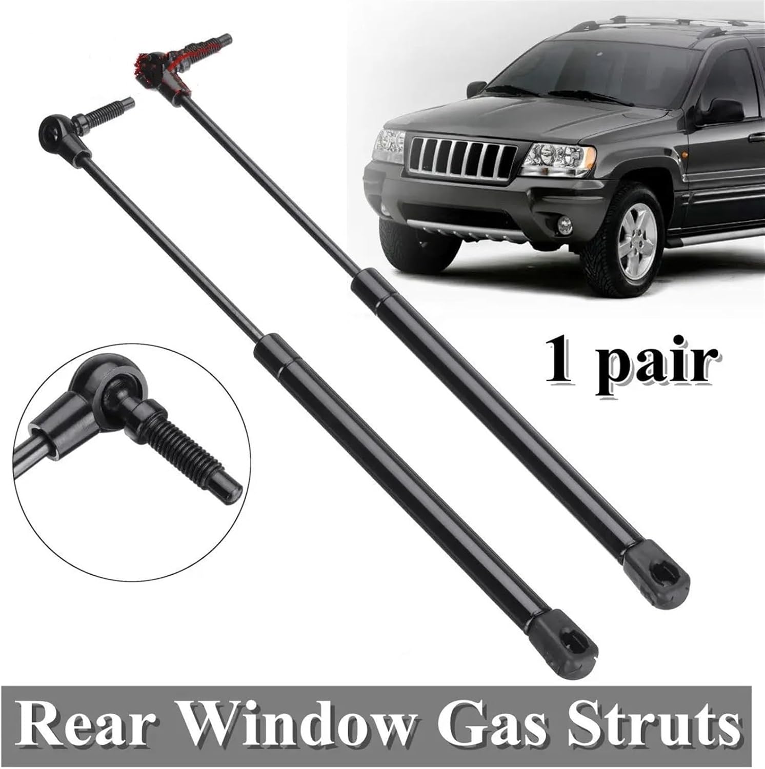 Rear Tailgate Boot Gas Struts 2Pcs Rear Window Boot Gas Tailgate Hatch Rear Boot Gas 55136761AA 55136965AA for Jeep for Grand for Cherokee MKI WJ WG 1999-2004 Lift Support System