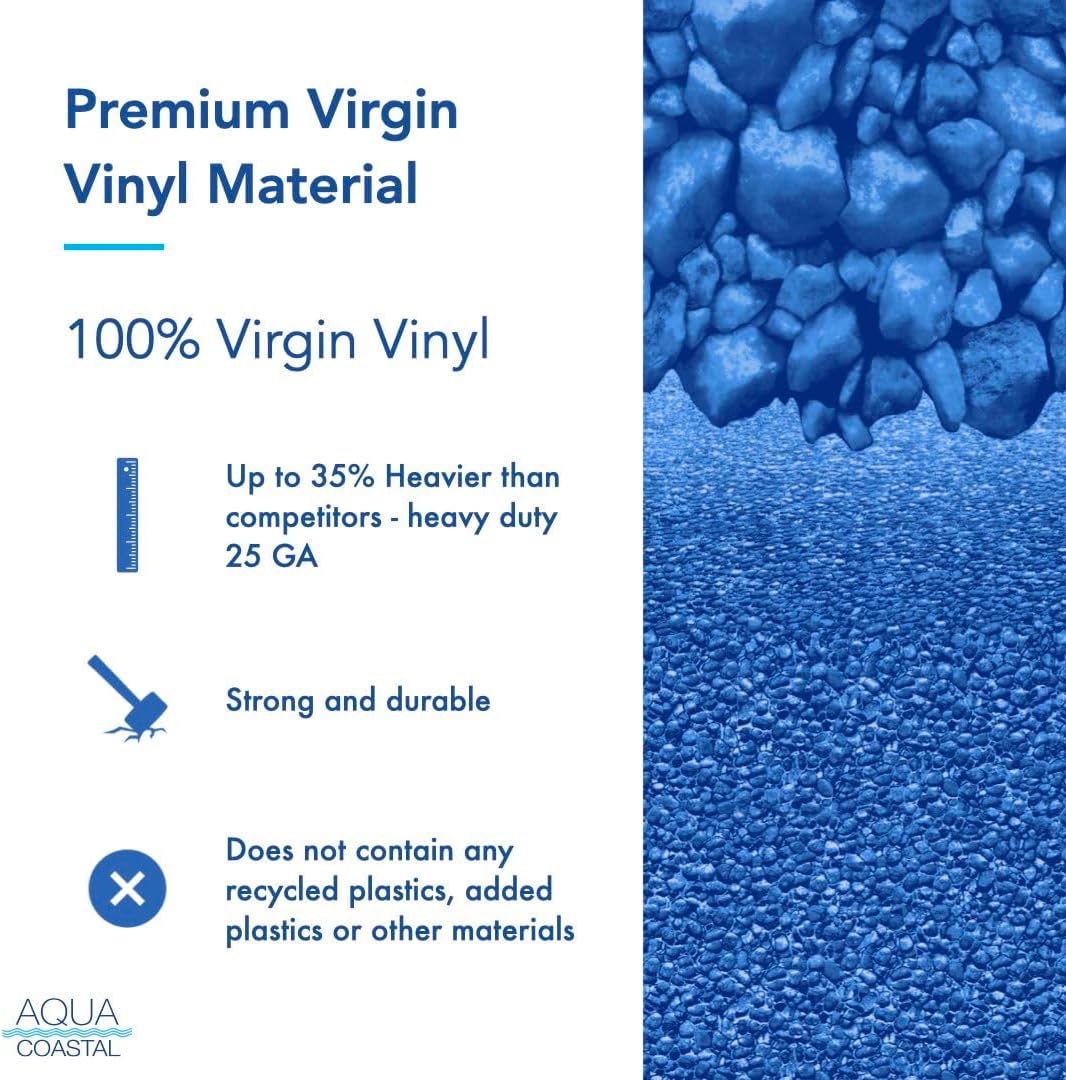 Aqua Coastal Reef Overlap Round Above Ground Pool Liner, 48"-54" (12')