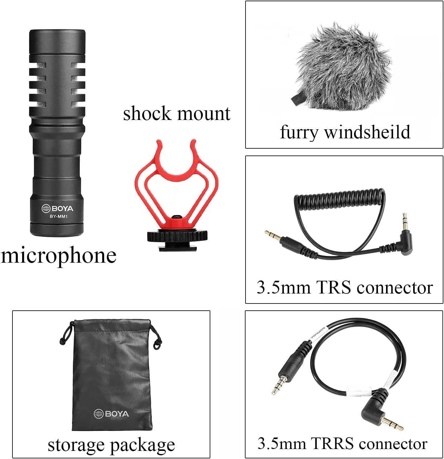 BOYA On Camera Shotgun Video Microphone by-MM1 YouTube Vlogging Facebook Livestream Recording Mic for iPhone Huawei Android Smartphone Canon Nikon Sony DSLR Cameras