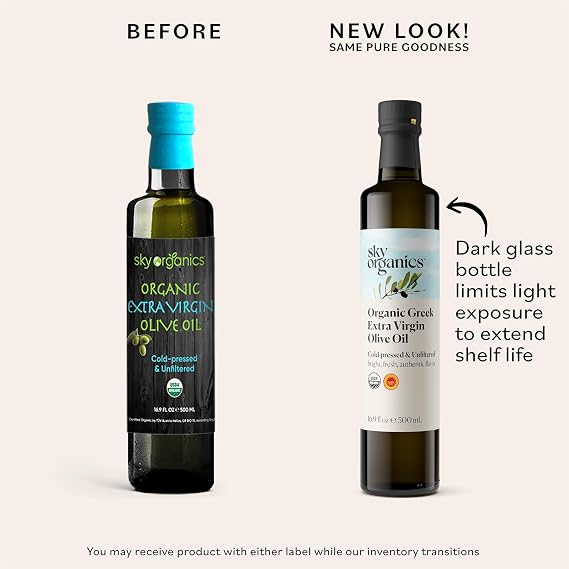 Sky Organics Organic Extra Virgin Olive Oil 16.9 fl oz, Sourced from Greece