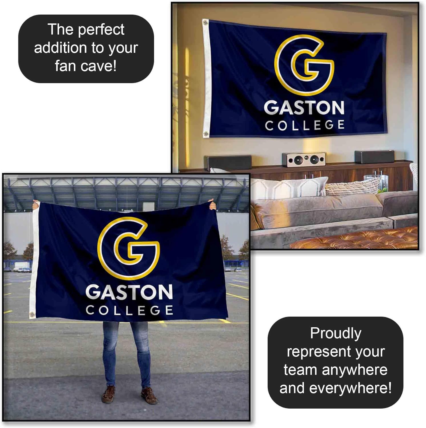 Gaston College Rhinos Logo Large Grommet Banner Flag - Image 5