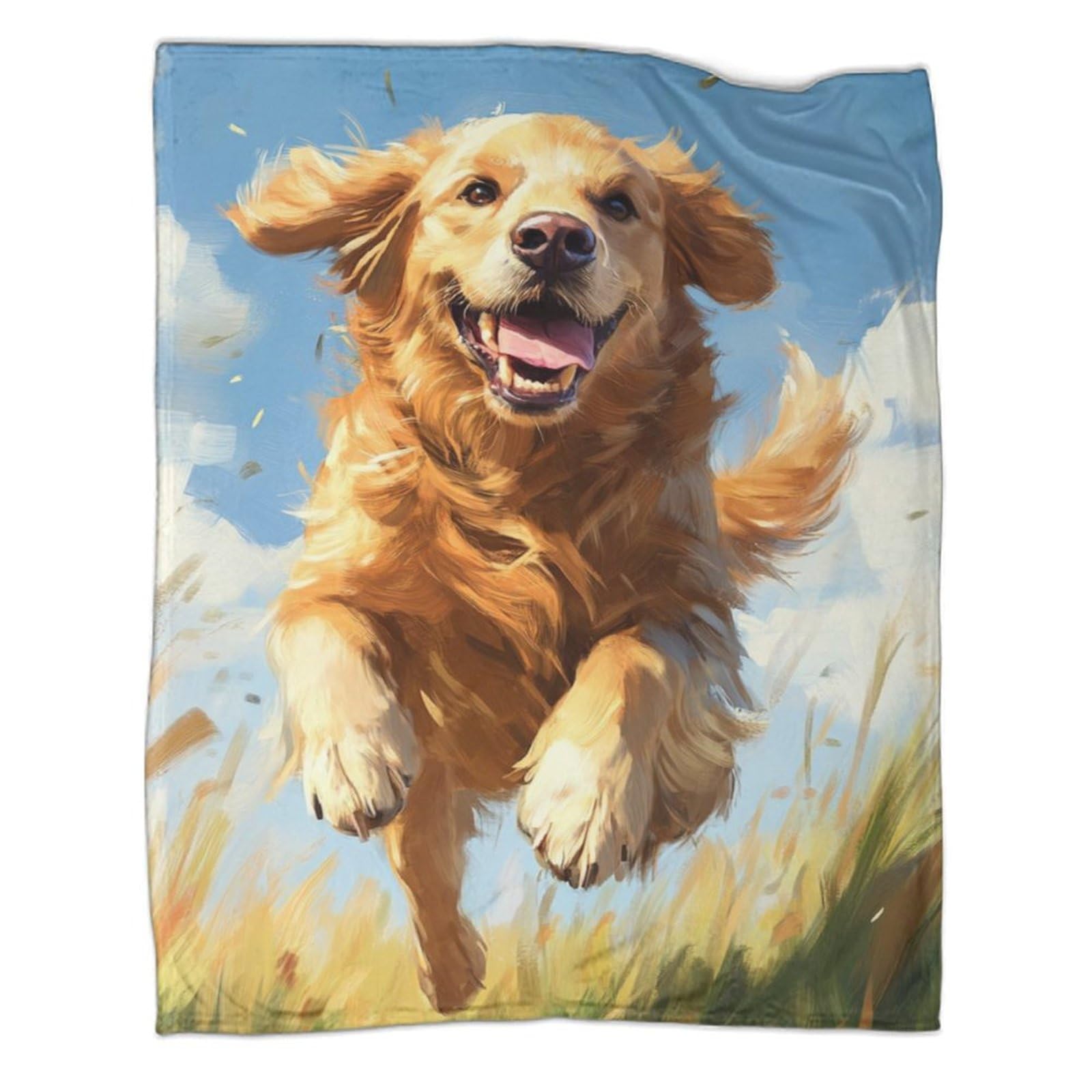 Couverture Golden Retriever chaude imprimé 3D en microfibre 200x230