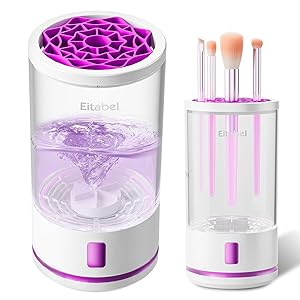 Makeup Brush Cleaner Machine, 2 in 1 Makeup Brush Cleanser & Washer, 7000 RPM High-Speed Deep Cleaning, Portable Automatic Cosmetic Brush Cleaner for All Makeup Brush and Sponge, White