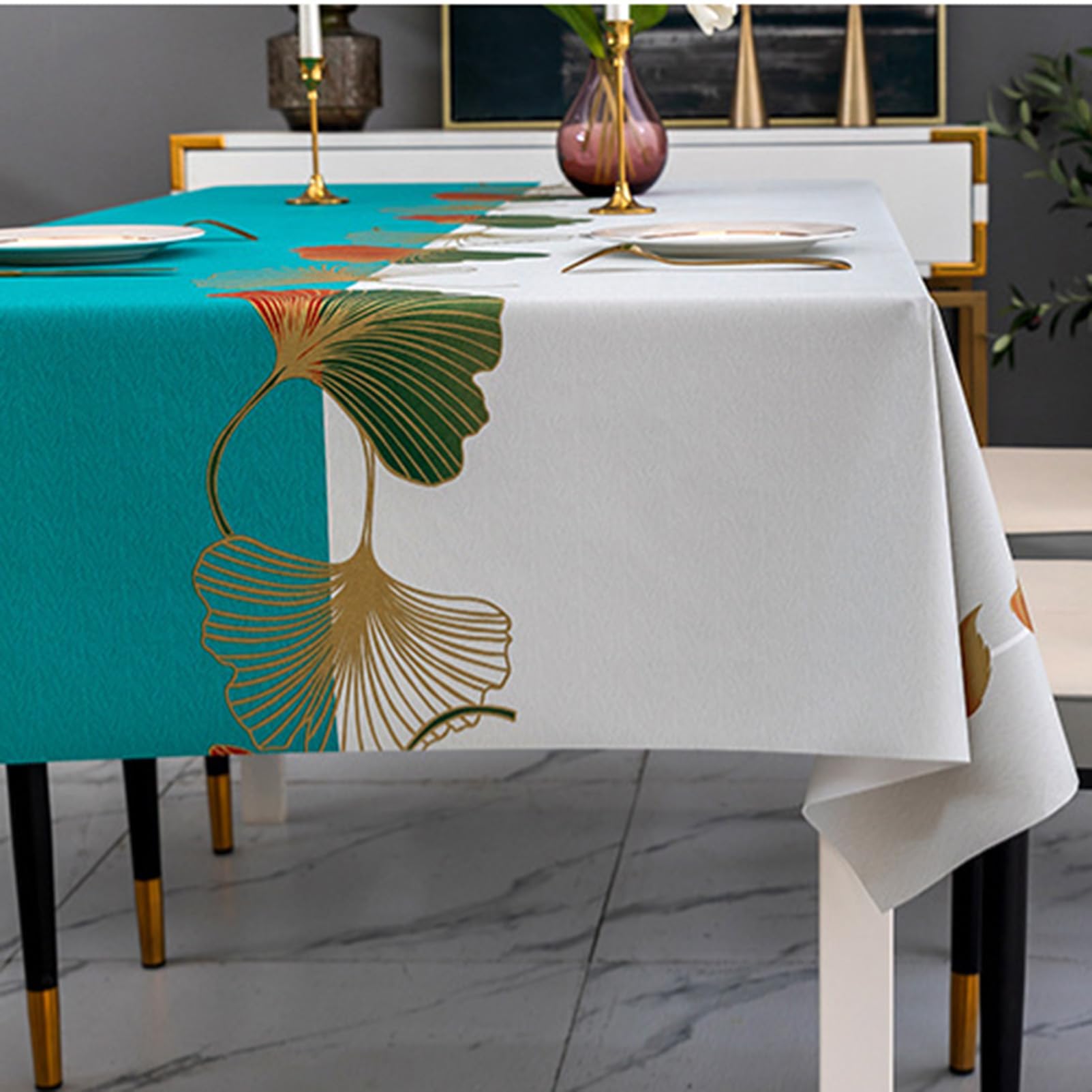 Mantel de PVC lavable de 130 x 130 cm, mantel cuadrado de plástico para jardín, picnic, fiesta, hule fácil de limpiar, duradero, impermeable, perfecto para mesas de comedor