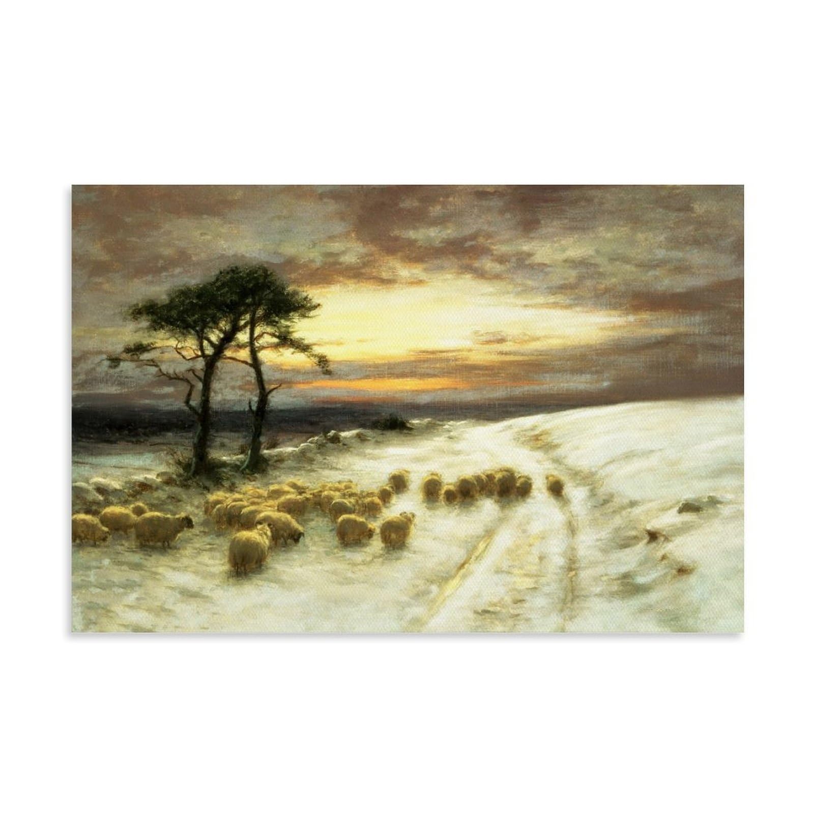 Joseph Farquharson Famous Painters' Works（Through The Crisp Air）Printing Posters Wall Art Gifts Bedroom Prints Home Decor Hanging Picture Canvas Paintings 24x36inch(60x90cm)