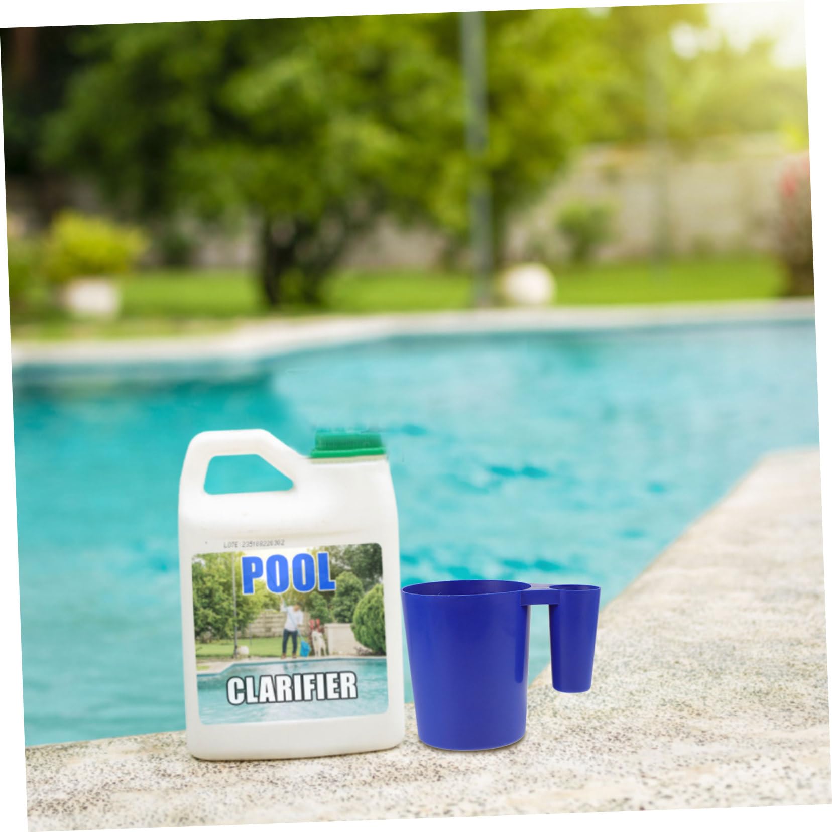 UKCOCO 4 Piezas Herramienta De Limpieza De Piscinas Piscina Infantil Hinchable Líquido Elementos Bañera Cestas Portátiles De Repuesto para Piscinas Agua Cuchara Bol Bien El Plastico Blue