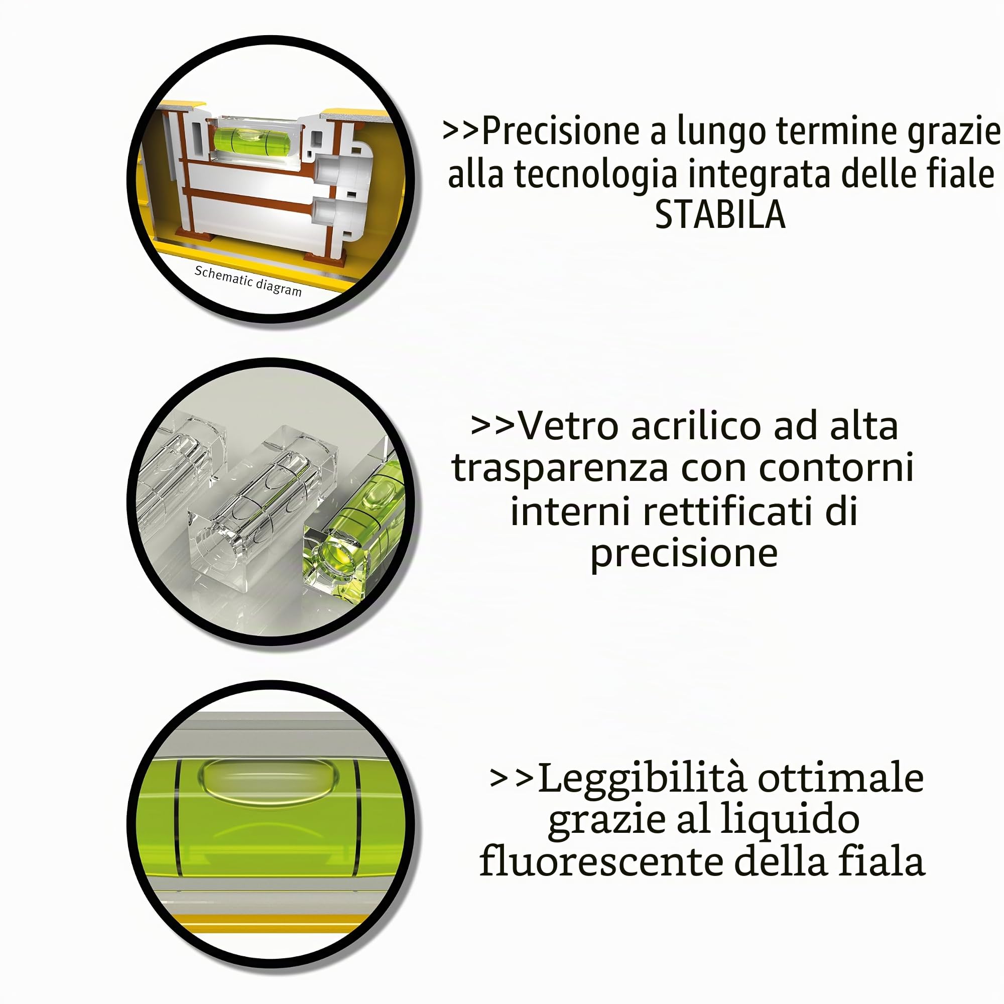 Stabila 15226 Livella a Bolla, Multicolore, 61cm