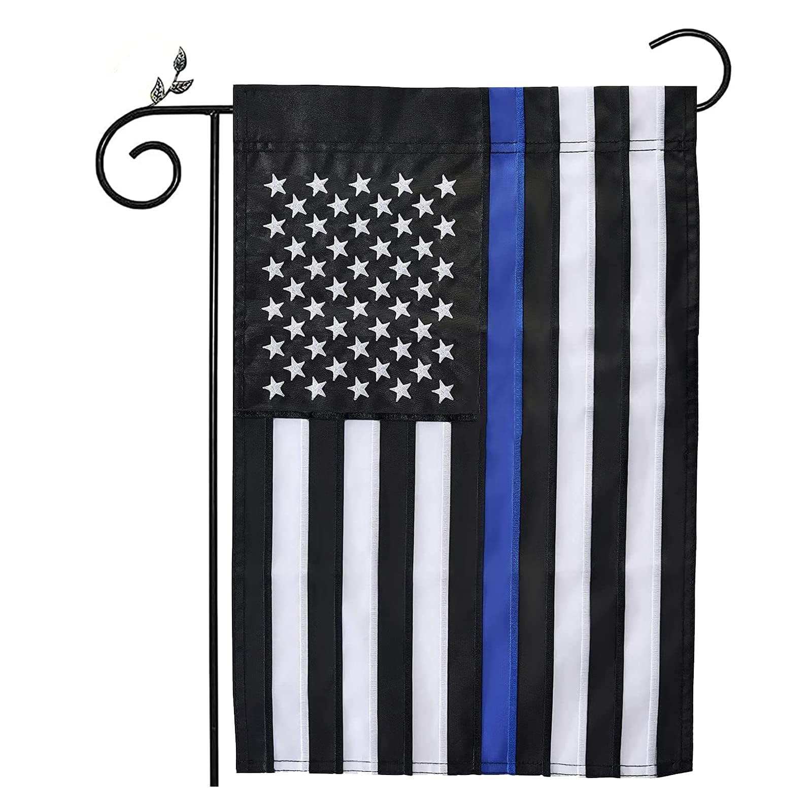 ROTERDON Thin Blue Line Gartenflagge – 31,8 X 45,7 Cm, Bestickte Sterne, 100% Polyester, Wetterfest