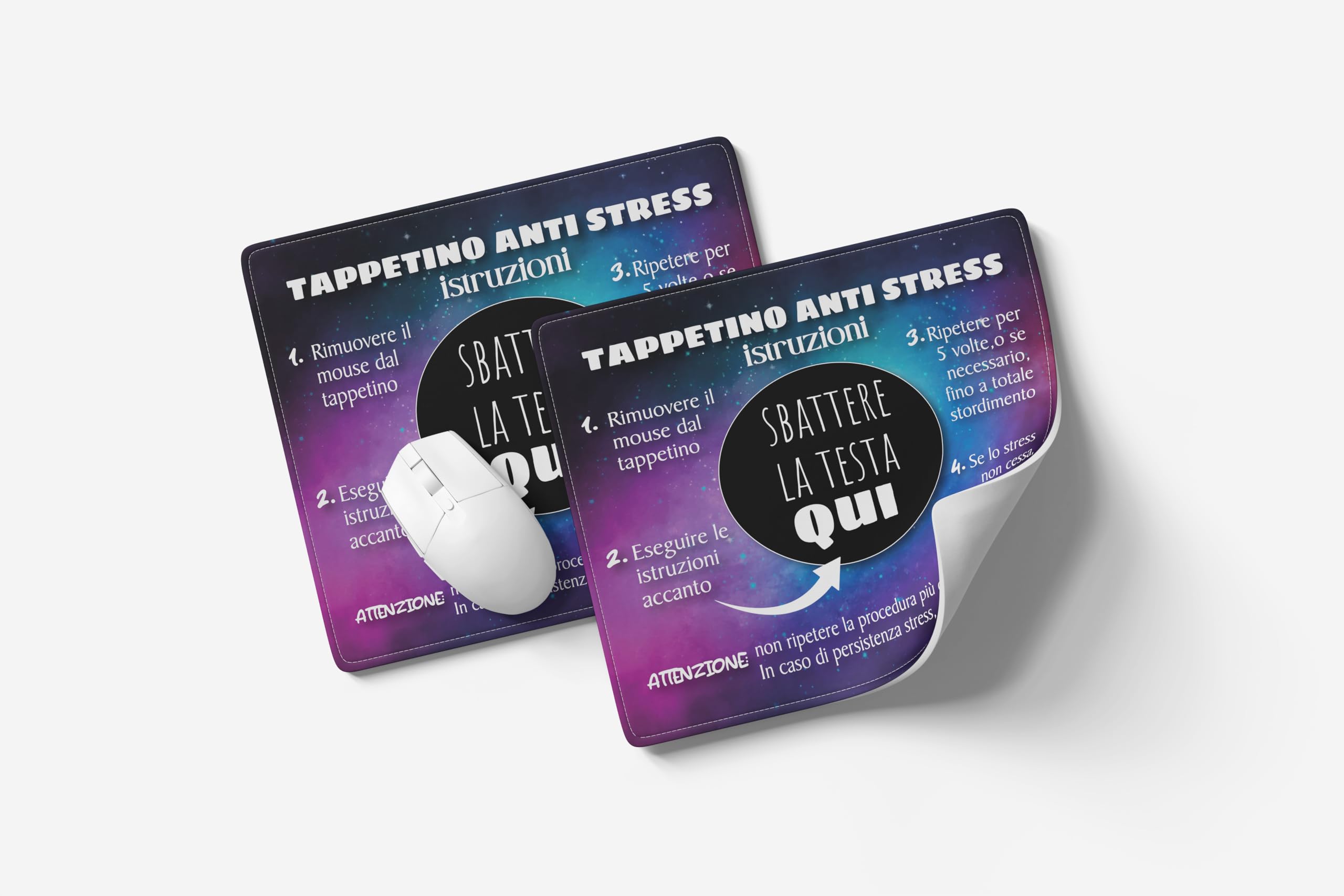 Tappetino Mouse Personalizzato instruzioni antistress - Base Antiscivolo, Facile da Pulire - Perfetto per Postazioni Gaming e di Ufficio - Idea Regalo per Compleanno, Colleghi di Lavoro 21,5x18cm