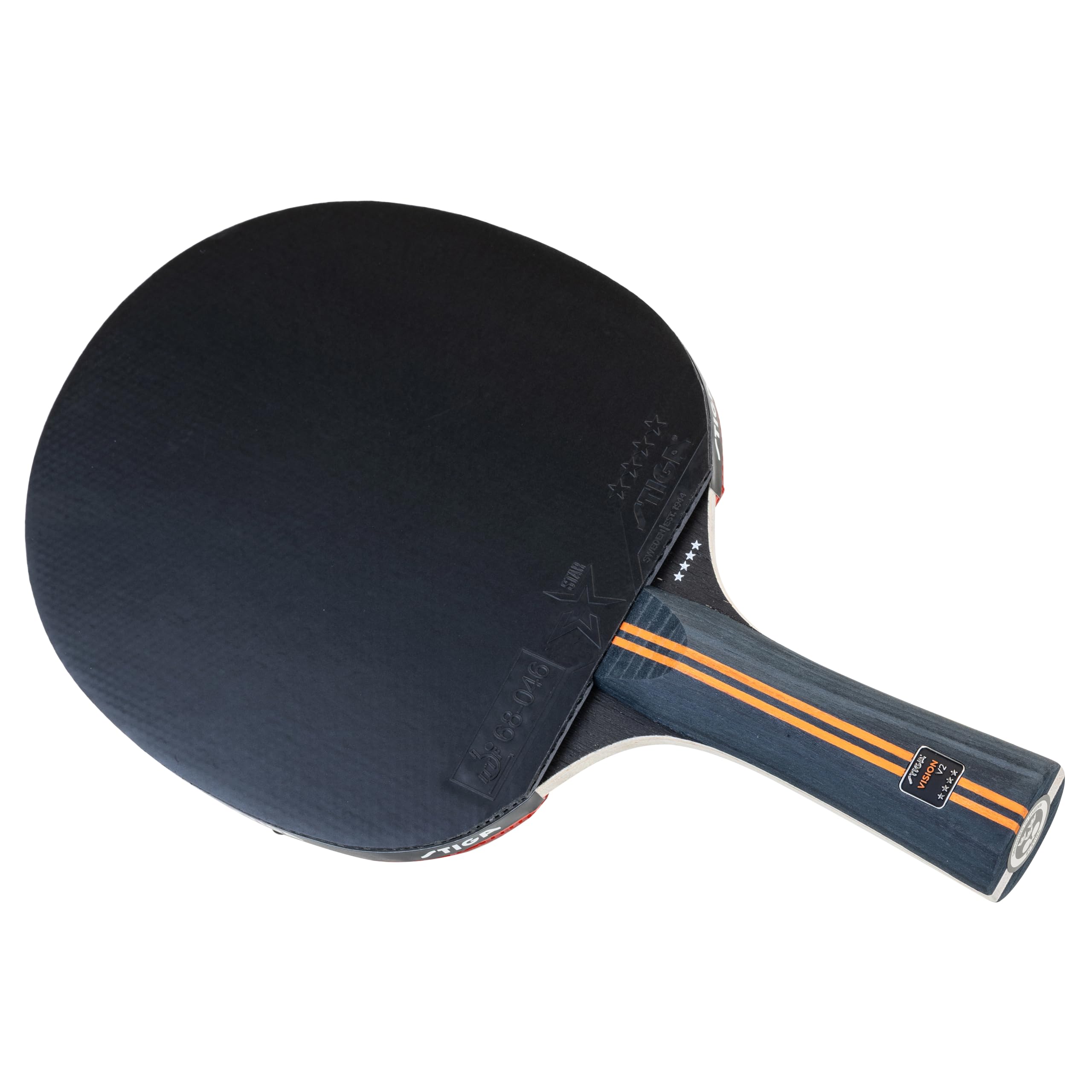 STIGA Vision V2 Racchetta da Ping Pong a 4 Stelle – Velocità e Controllo, Telaio 5 Strati, Impugnatura Concava, Crystal Tech, Gomma ITTF 2.0 mm