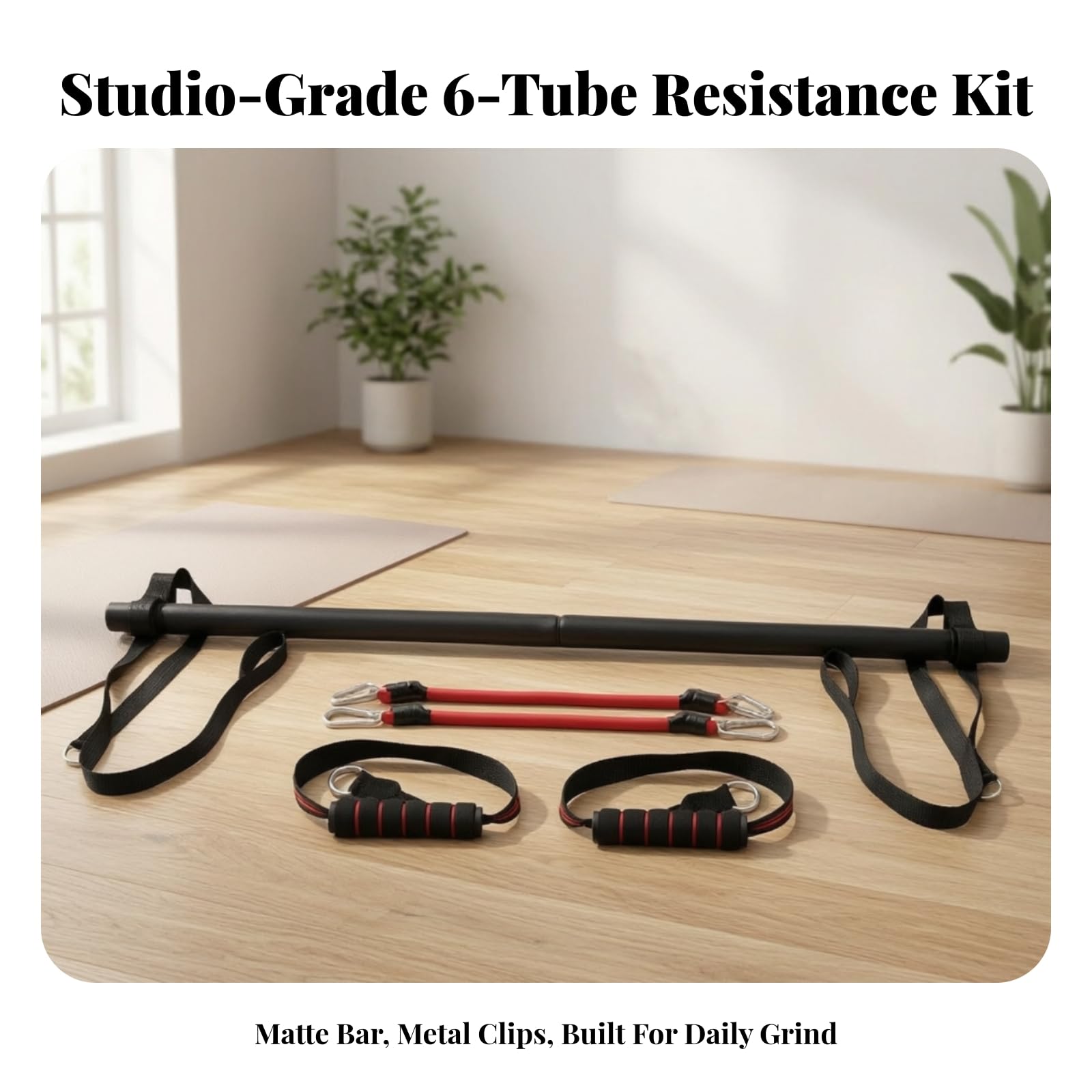 Kit Pilates con s Resistencia Portátil, Compacto, Asa, para Gimnasio en Casa, Principiantes