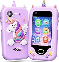 Vista 15 de Lapare Juguete de teléfono inteligente para niños, pantalla táctil de 2.8 pulgadas con doble cámara, juego, reproductor de música y más aplicación