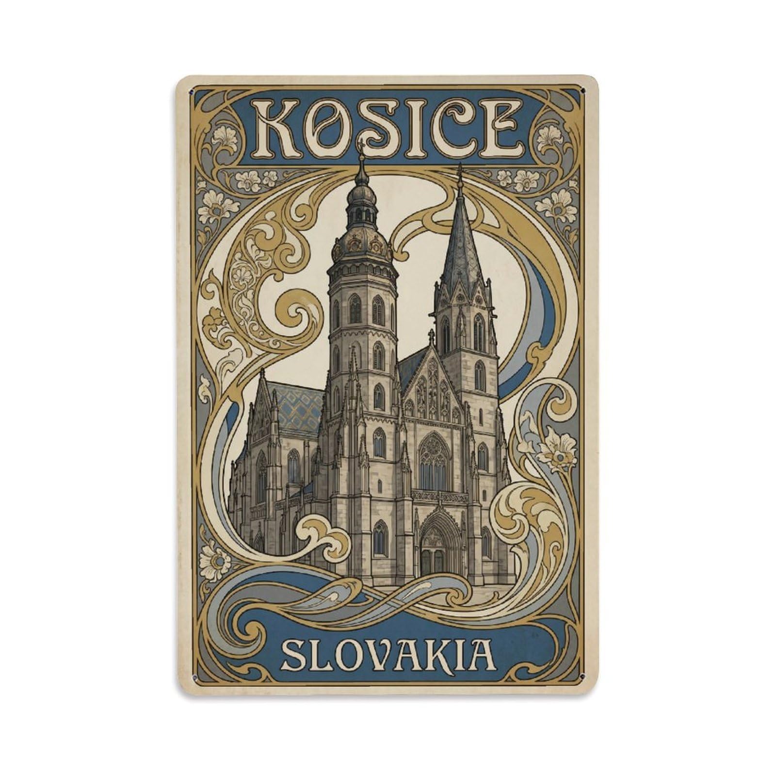 Travel Retro Slovakia Kosice Metal Tin Sign