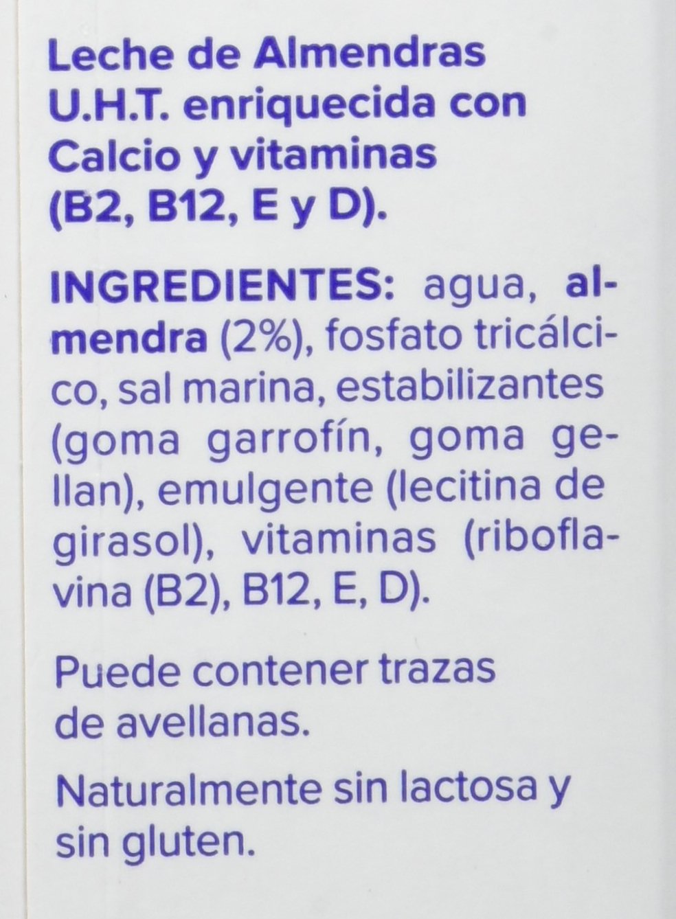 Alpro Central Lechera Asturiana Bebida de Almendras, sin Azúcar, 8 x 1L
