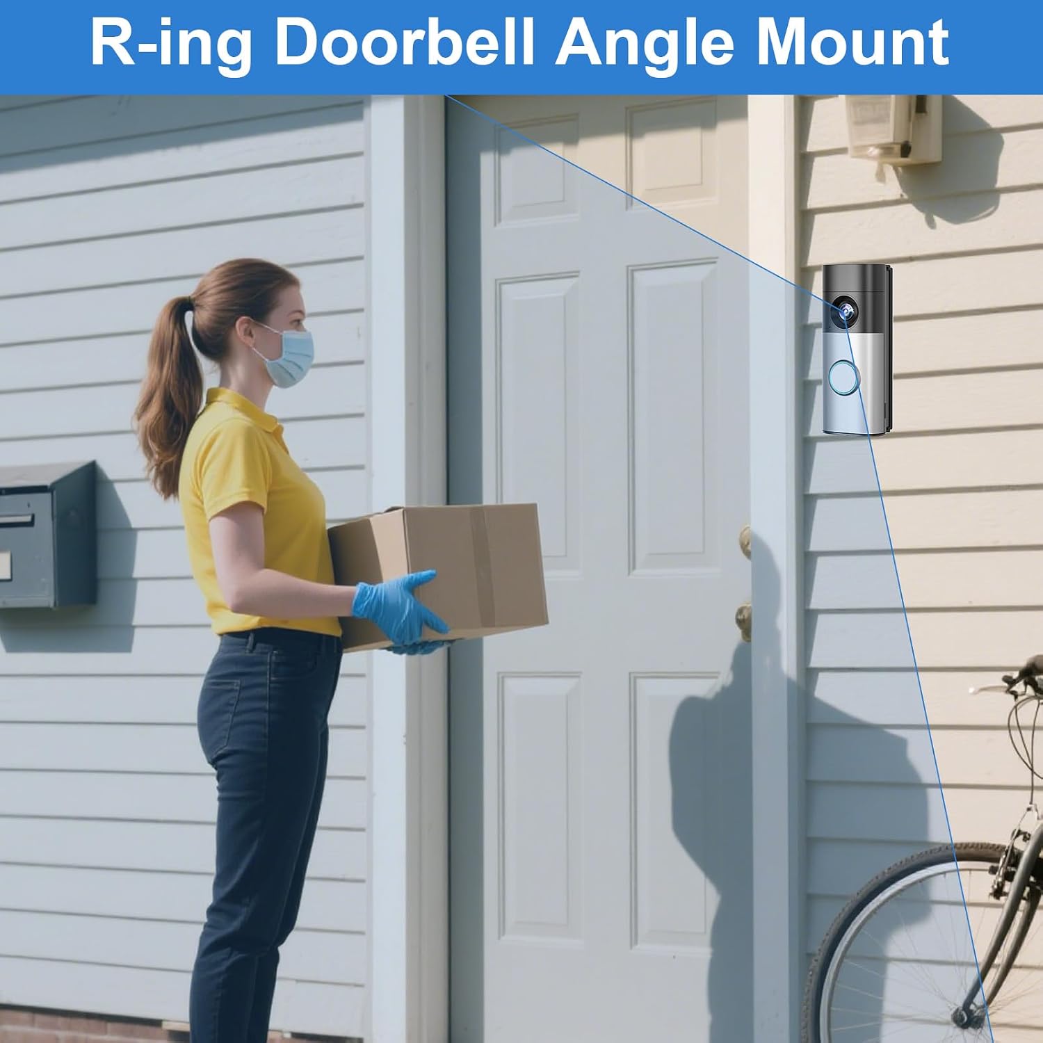Adjustable 30-55° Doorbell Angle Mount for Ring Newest 2026 Battery Doorbell/Plus/Pro & Wired Doorbell/Pro/Plus,Wedge Kit Corner Mounting Bracket Holder Accessories for House,Enhanced Protection Mount