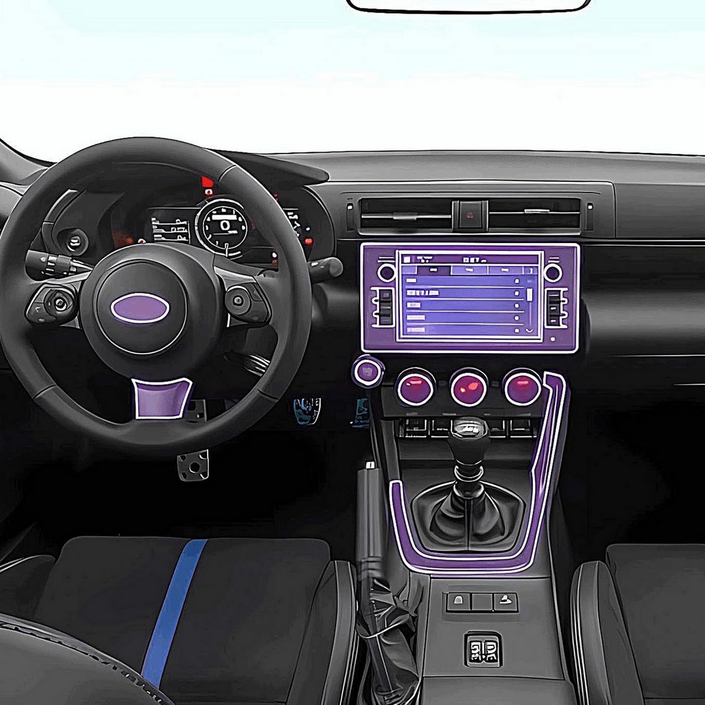Film de protection transparent en TPU pour console Subaru BRZ