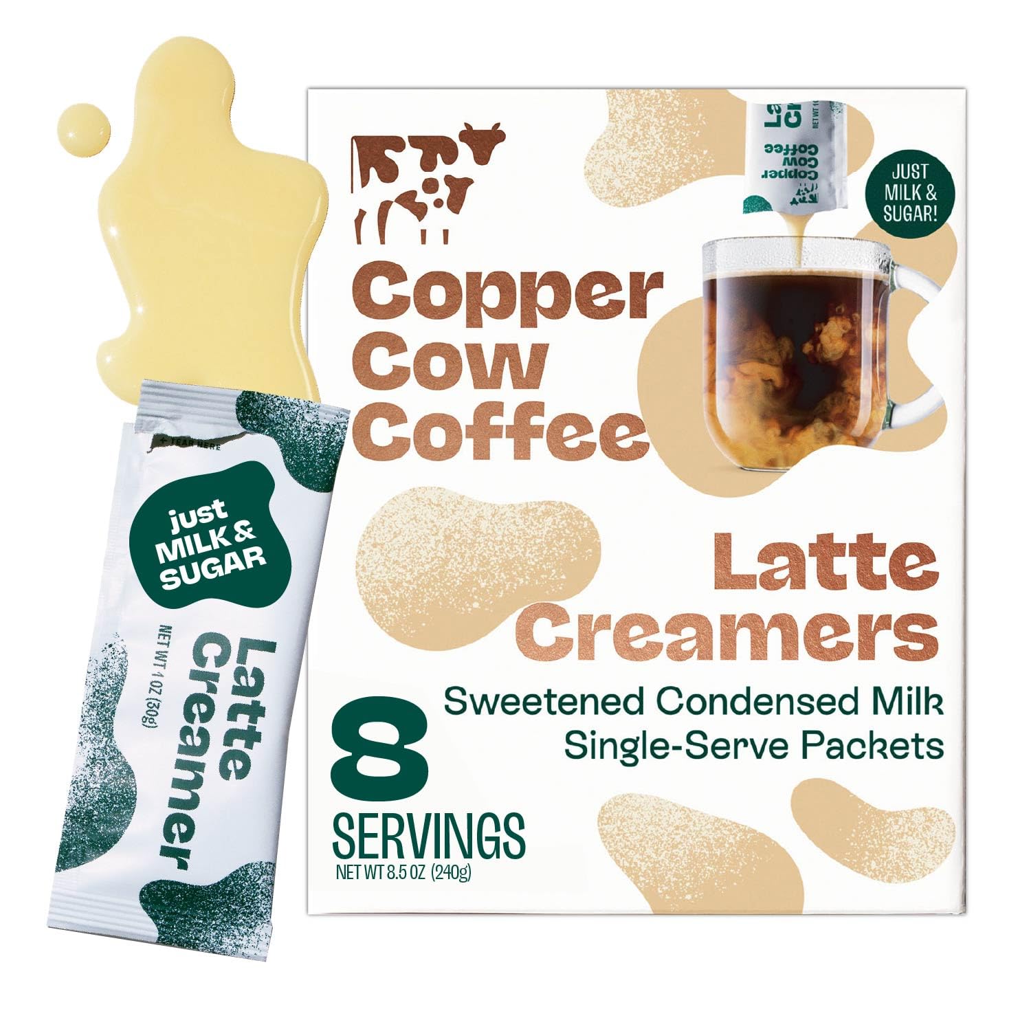 COPPER COW COFFEE Sweetened Condensed Milk Creamer 8 Count, 8.4 OZ