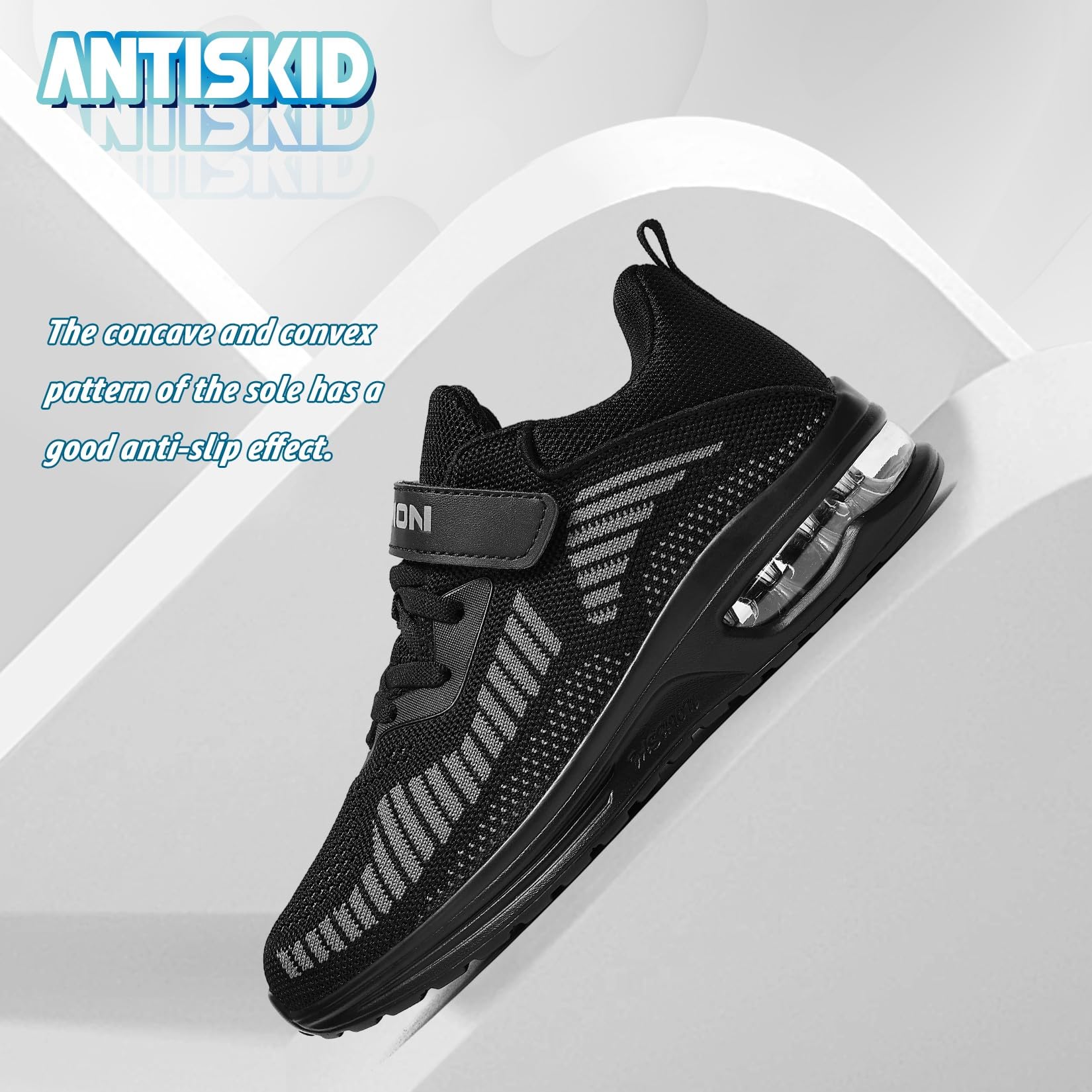 ASHION Chłopięce dziewczęce buty typu sneaker, miękkie, elastyczne, stabilne buty do fitnessu, buty halowe dla dzieci
