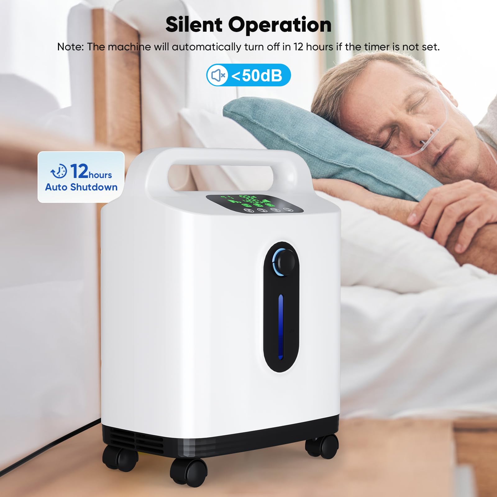 Concentratore di ossigeno portatile per la casa, Xandoril, 1-8 l/min, concentrazione del 93%, adatto per adulti e bambini, con telecomando, basso rumore < 50 dB
