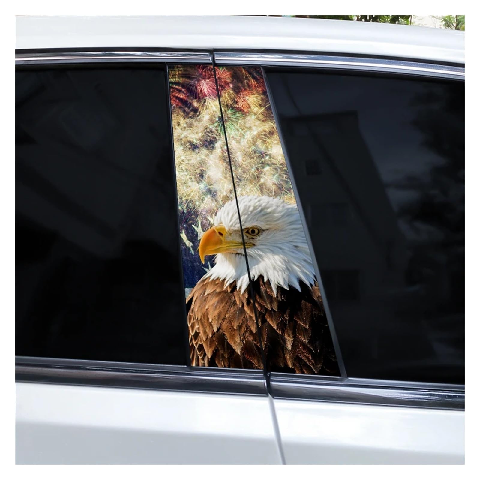 Car Side Decals 2pcs Star Spangled Soul Car B-Pillar Sticker Waterproof Scratch-Resistant Vinyl Center Column Decal(Style B)