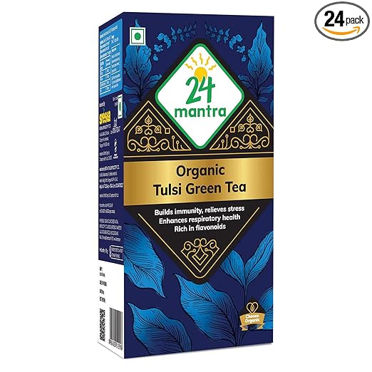 Tulsi Green Tea - 25N*1.5g Each=37.5g Tea Bags, Pack of 1, 100% Organic
