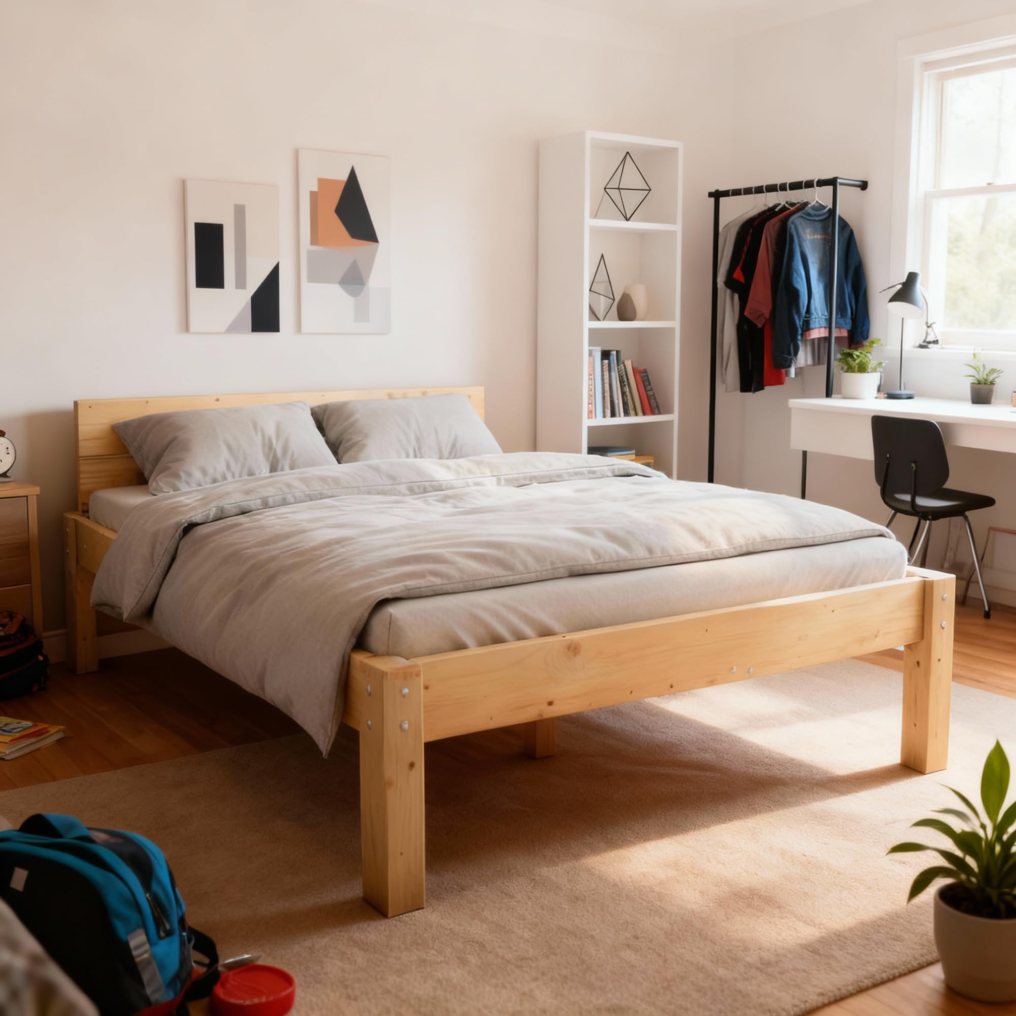 TUGA - Holztech Naturprodukt MASSIVHOLZBETT DAYBETT MASSIV Holz Bett HOLZBETT FSC 300Kg 100 x 220cm unbehandelt EXTRA HÖHE 58cm