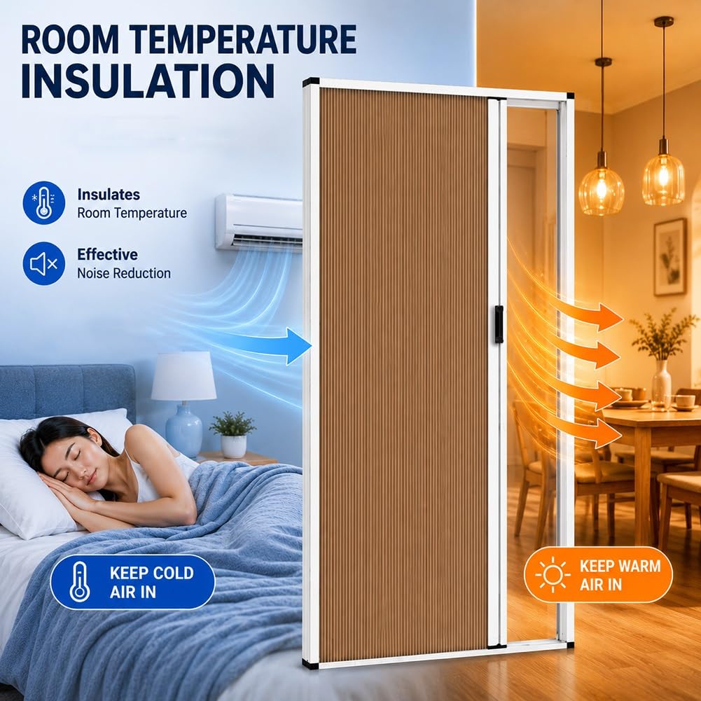Puerta Acordeón Interior A Medida, Puerta Plegable Corredera para Armario con Marco De Aluminio para Dormitorio, Baño Y Cocina