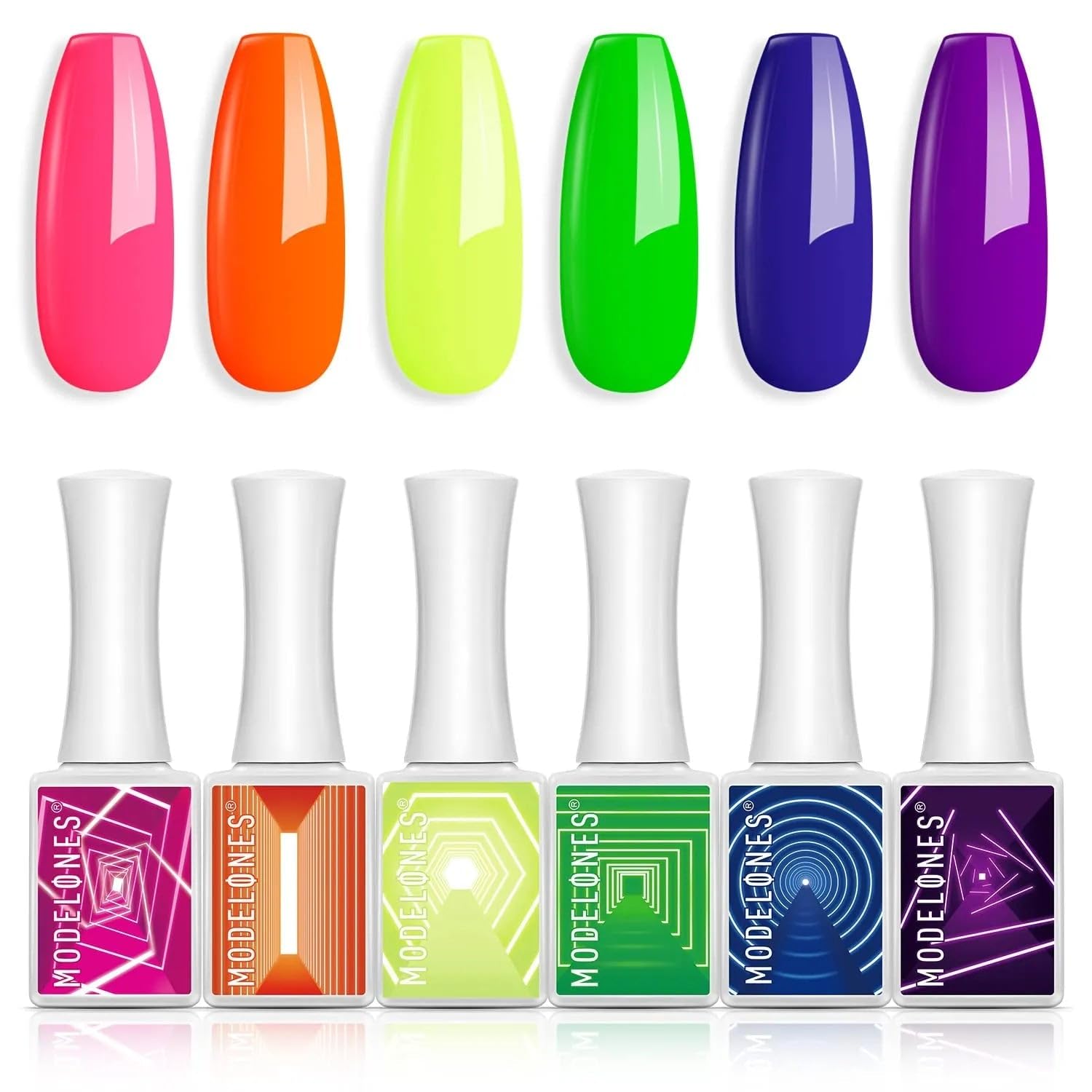 Modelones Neon Gel Nail Polish From BELLE GAGA Hot Pink Orange Bright Nail Polish Yellow Green Purple LED Gel Nail Popular Nail Art DIY Manicure Gifts DIY Salon-image-43