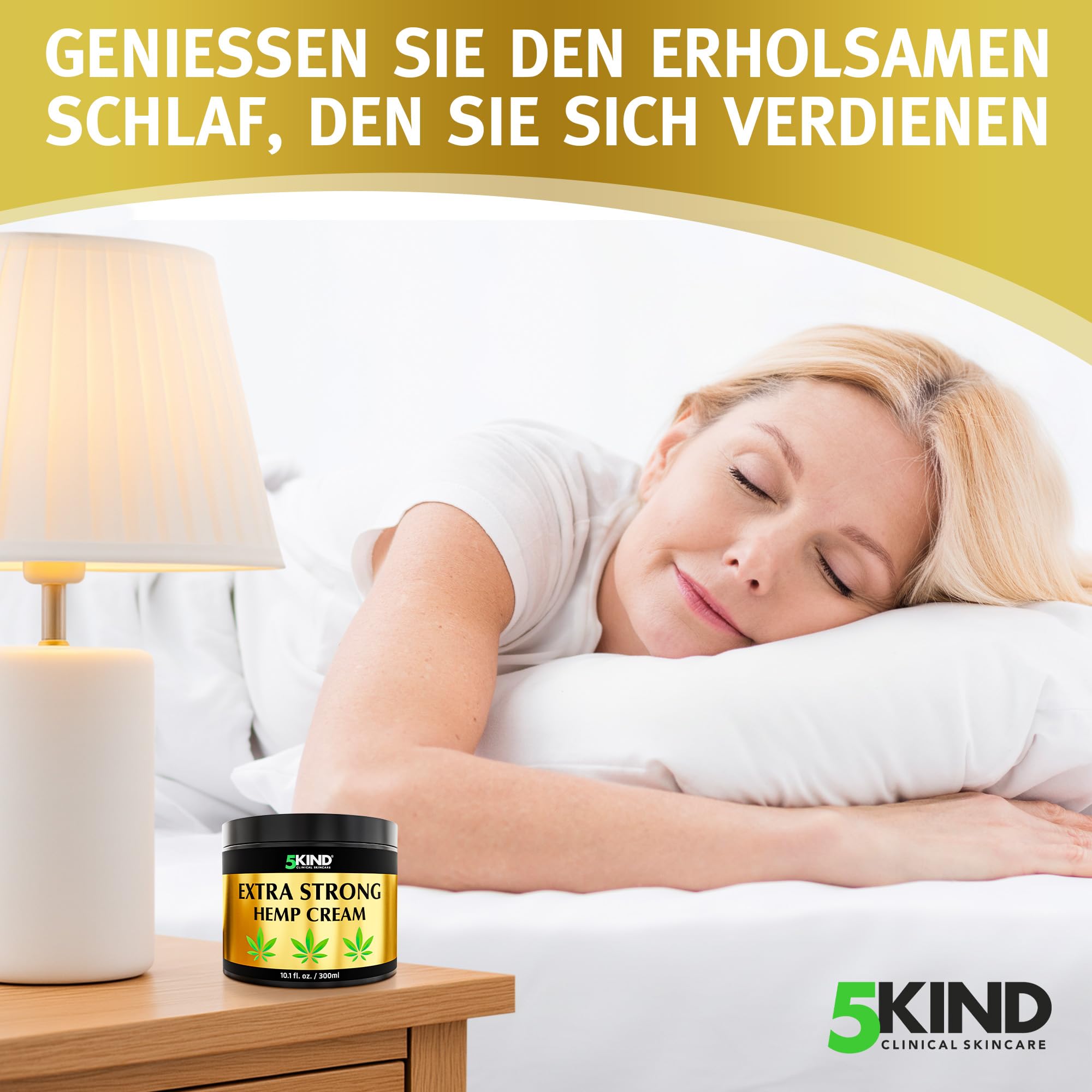 5kind Extra Starke Hanfcreme 300ml - Hochkonzentriertes Hanföl und Arnika-Creme für Gelenke & Muskeln