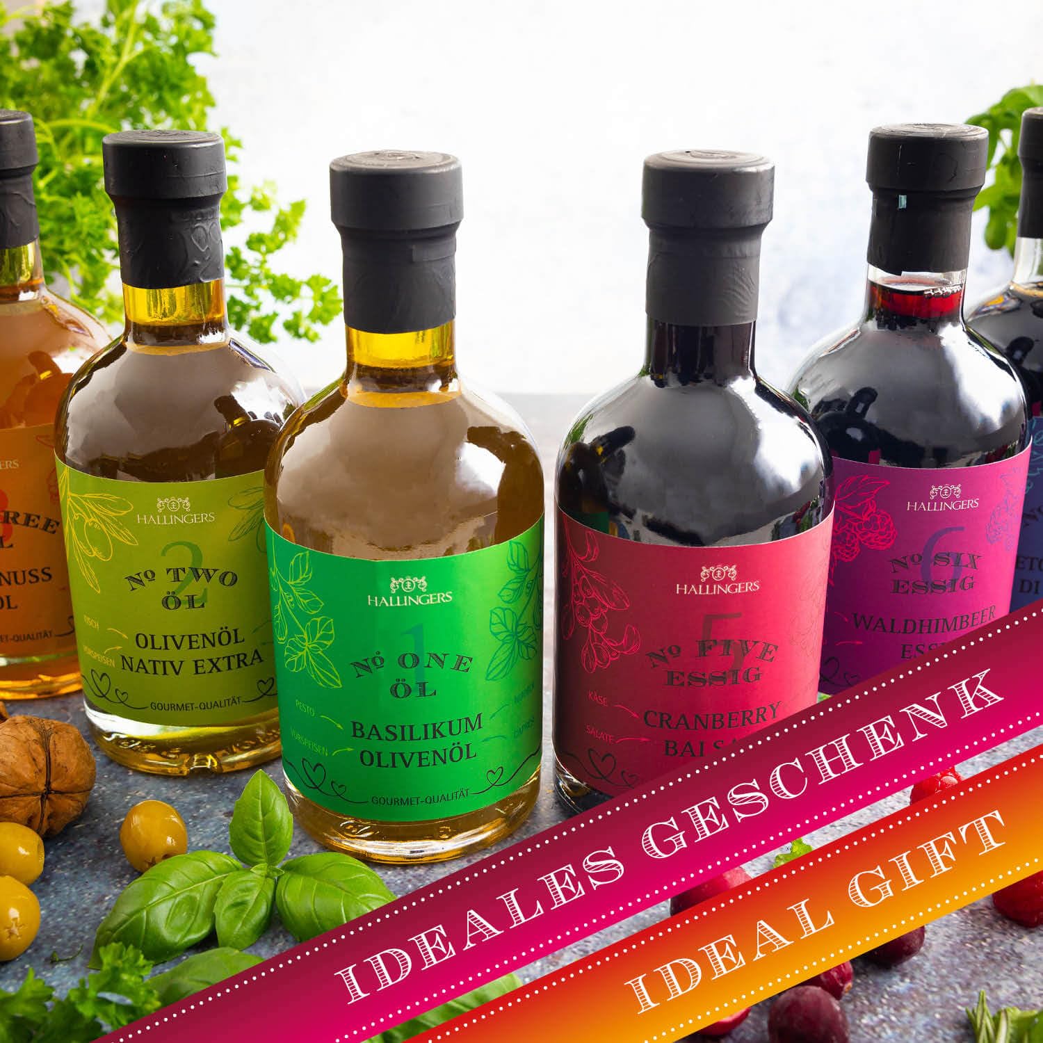 Hallingers Genuss Manufaktur Gourmet-Essig Geschenk - für Salate, Getränke & Speisen in wertiger Geschenkflasche "No. 5" 3% Säure Cranberry-Balsam, Geschenkidee für Frauen Männer