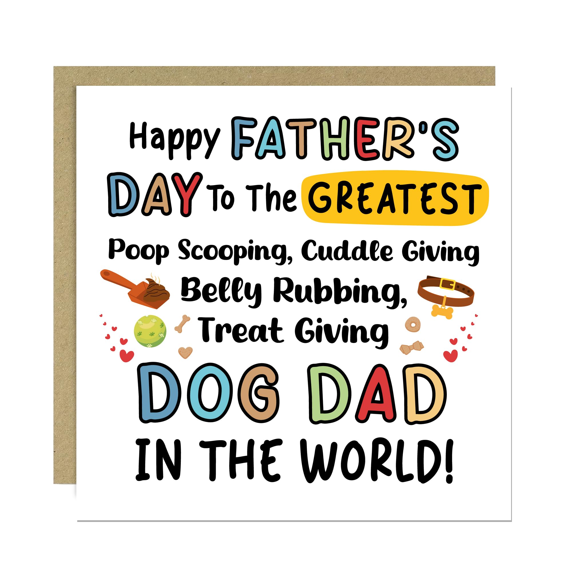 RED OCEAN Happy Fathers Day Card From The Dog Fathers Day Card For Greatest Dog Dad Dad For Him Funny Owner