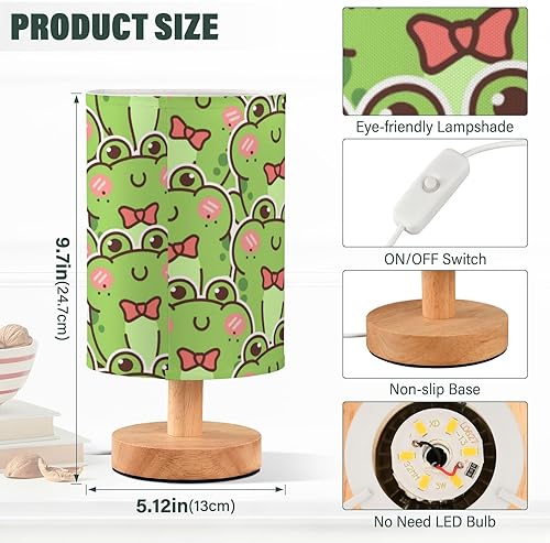 Miniatura 3 de Table Lamp Bedroom Nightstand Lamps Warm Light Cute Green Frog Kawaii Lamp for Desk Homes
