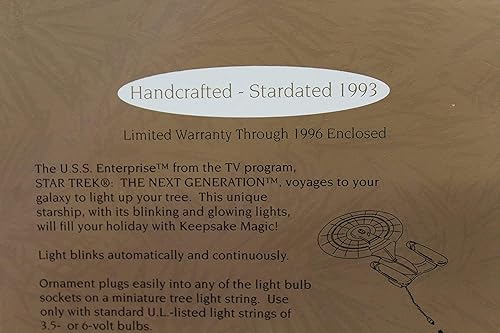 Miniatura 4 de Hallmark Star Trek The Next Generation U.S.S. Enterprise - Adorno de recuerdo de luz parpadeante, plástico