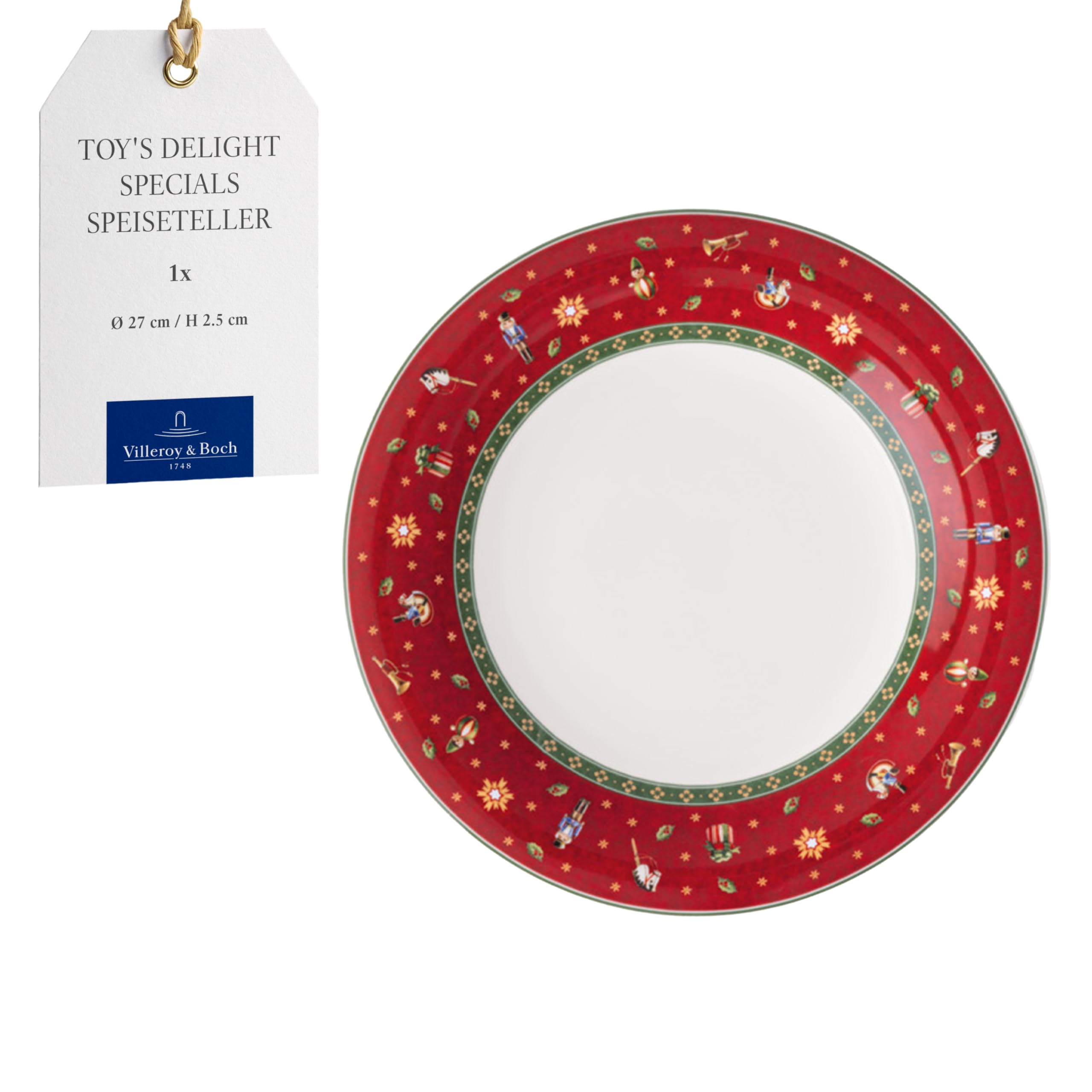Villeroy & Boch - Toy's Delight Dinner Plate 27 cm Red, Dishwasher Safe, Microwave Safe, Flat Plate, Ceramic, Tableware, Dinnerware, Premium Porcelain