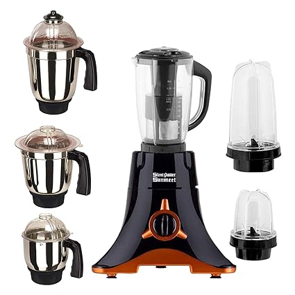 SILENTPOWERSUNMEET Black Color 600Watts Mixer Grinder with 2 Bullet Jar Plus 4 2019 V-Blk-1