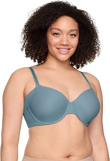 Womens No Side Effects Seamless Underarm-Smoothing Comfort Underwire Lightly Lined T-Shirt Bra Ra3061a