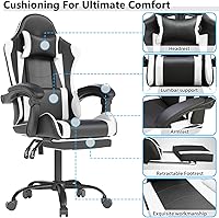 Vista 5 de Gaming Chair with Headrest and Lumbar Support, Ergonomic High Back Office Chair, Racing Style Executive Computer Desk Chair, Leather Adjustable