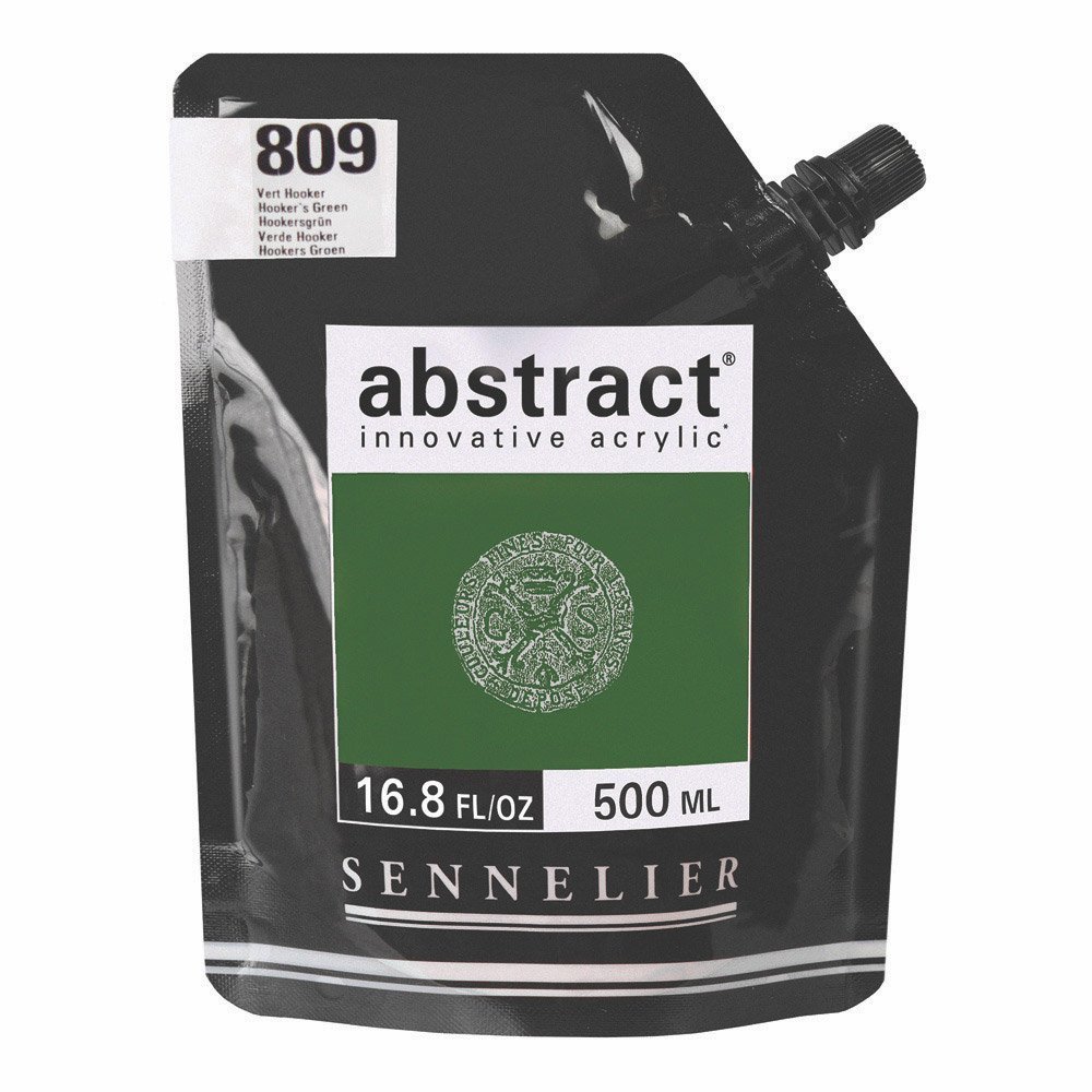 Sennelier Abstract Acrylic 500ml Pouch, Hooker's Green, (10-121521-809)