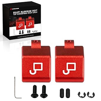 Billet Aluminum Soft Top Convertible Roof Latch Lock Repair & Rebuild Kit Left & Right, Anodized Red Compatible with Mazda Miata 1990-2005