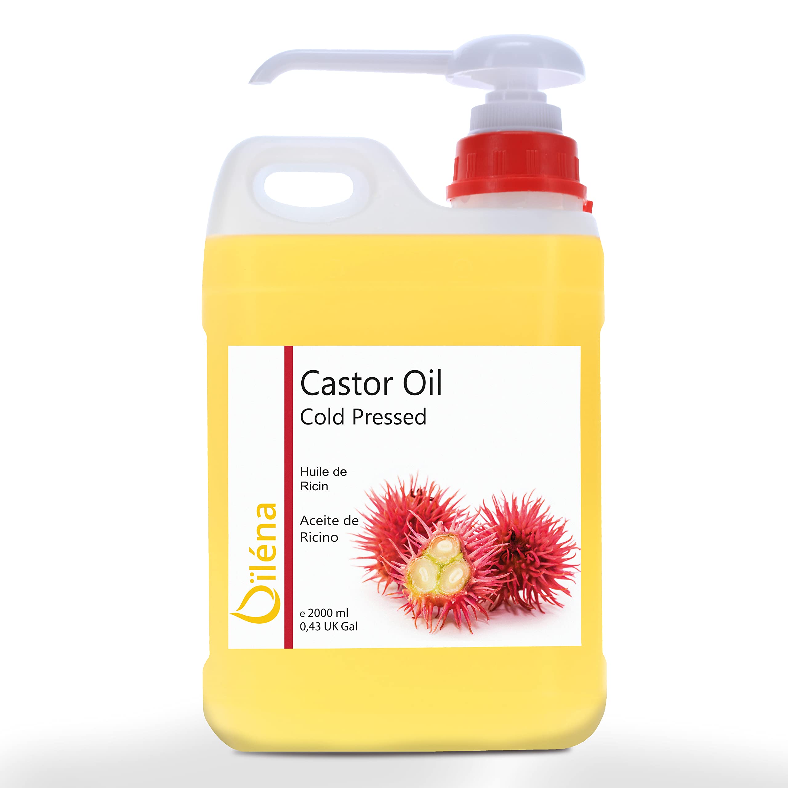 Aceite de Ricino Natural Fortalecedor Pestañas, Cejas, Barba | Revitalizante Cabello | Masaje Corporal | Fortalecedor Uñas, Gel Crioterapia, Champú Cebolla/Cafeína 2000 ml