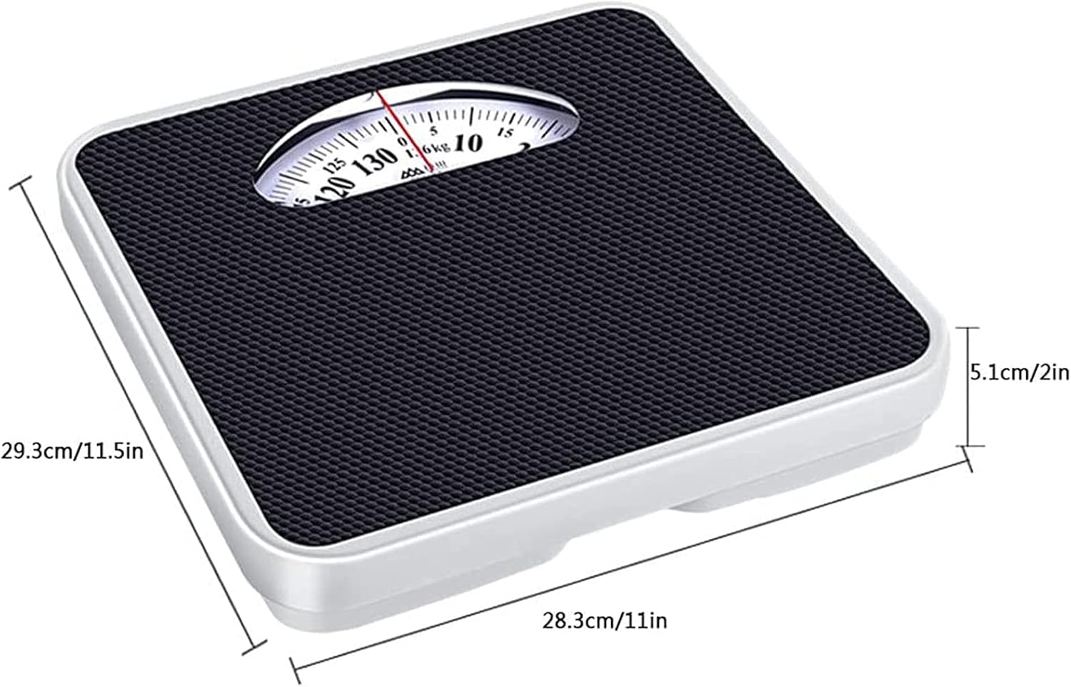 Analogue Bathroom Scales - up to 300lbs - Retro Design Vintage - Mechanical Persons Scales with Sturdy Non-Slip Platform Mechanical Scales No Batteries