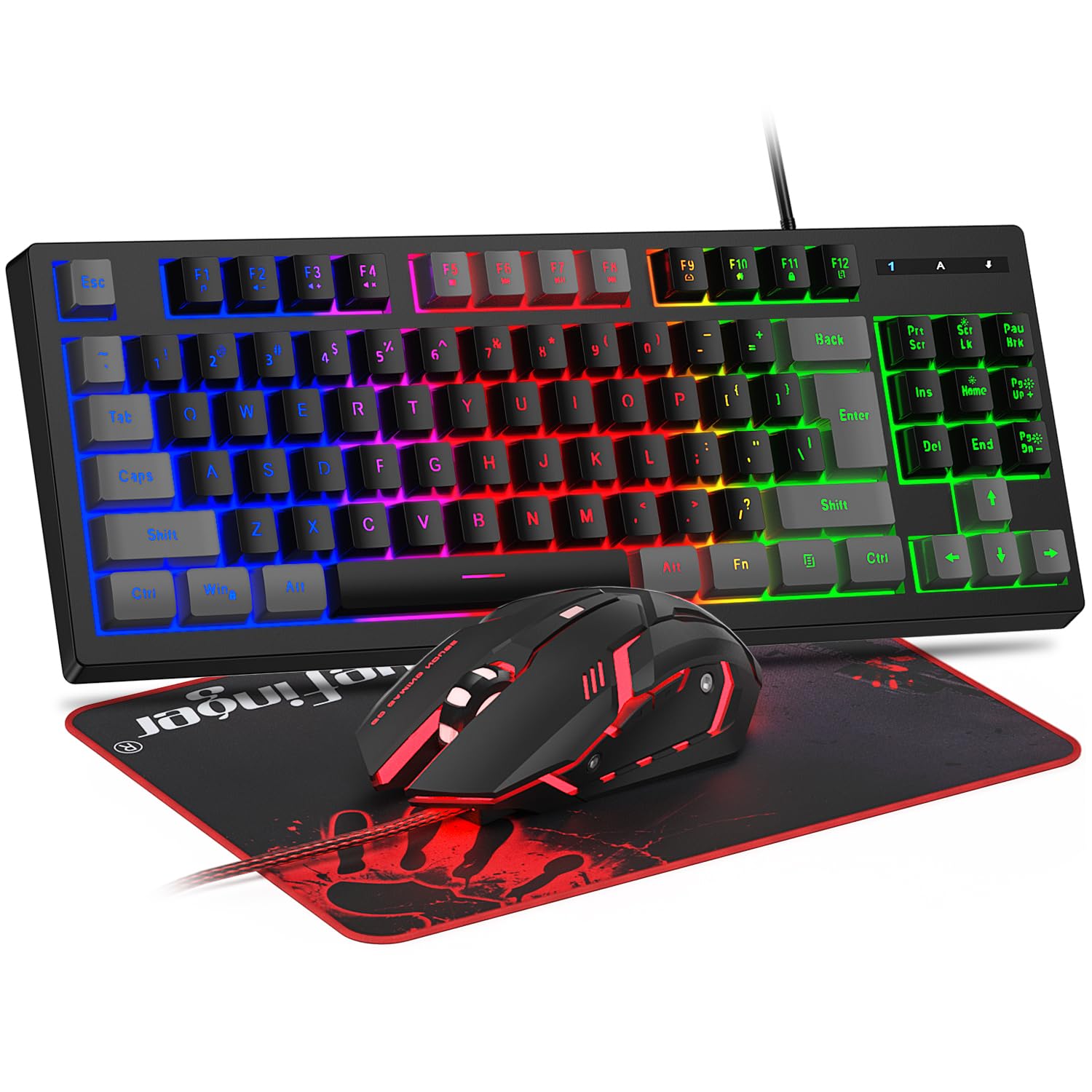 Amazon.com: BlueFinger RGB 87 Keys Gaming Keyboard and Backlit