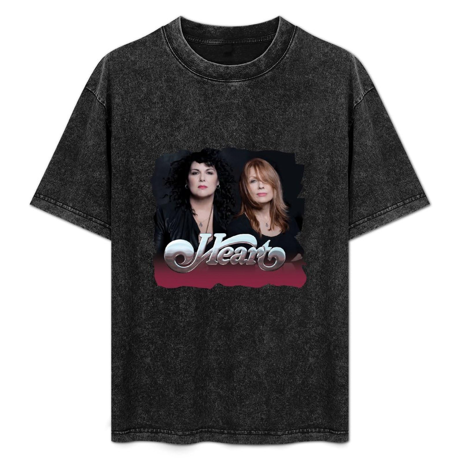 Heart Rock Band Men's T-Shirt Graphic Shirts Unisex Black Tee XXL