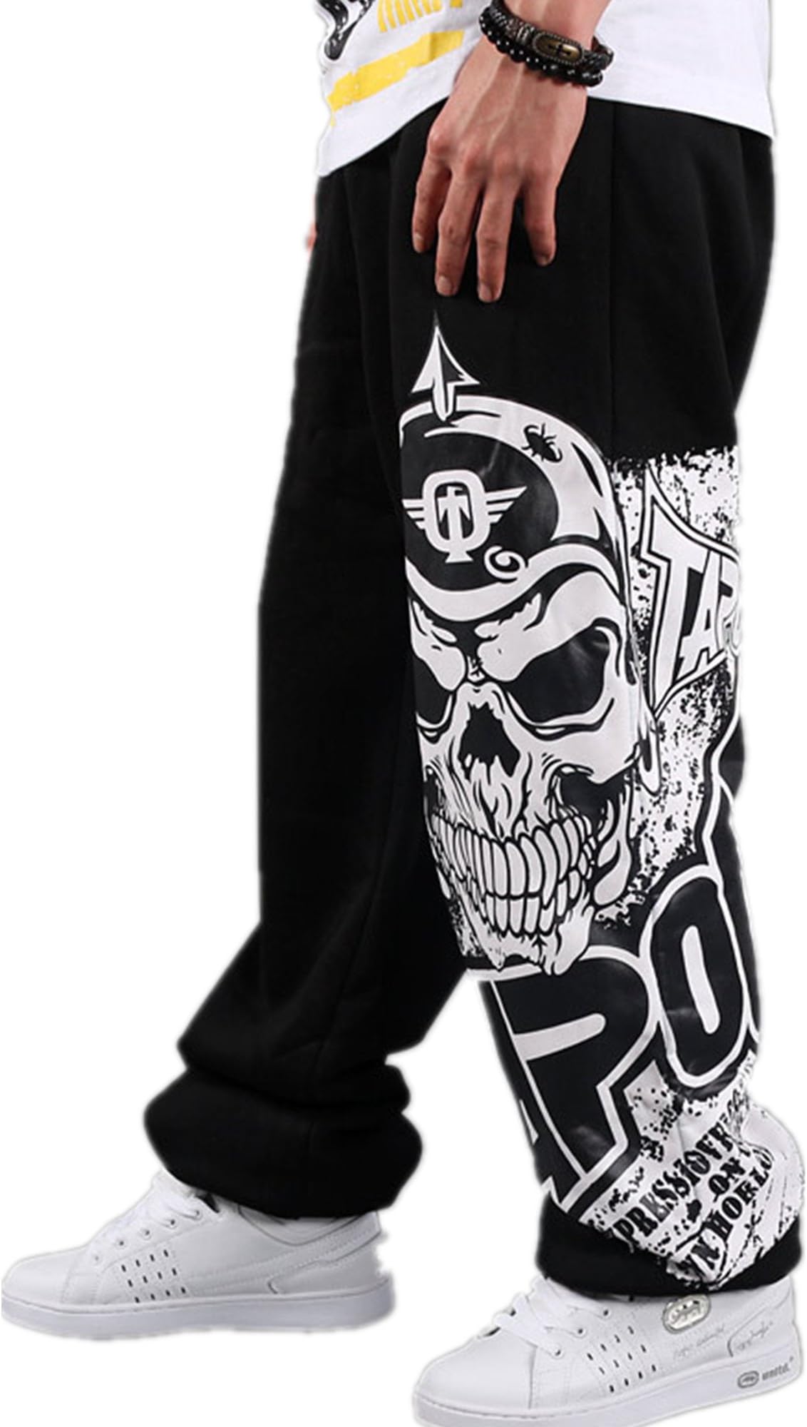 Allonly Men's Loose Sports Hip Hop Rock Cotton Printed Punk Jogging Baggy Pants
